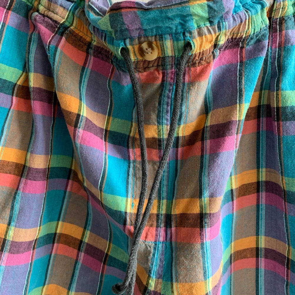 Vintage Multicolor Plaid High-Waist Shorts - Picture 3 of 6